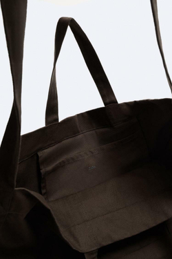 ZARA ХОЛЩОВАЯ СУМКА-ШОПЕР, КОРИЧНЕВЫЙ