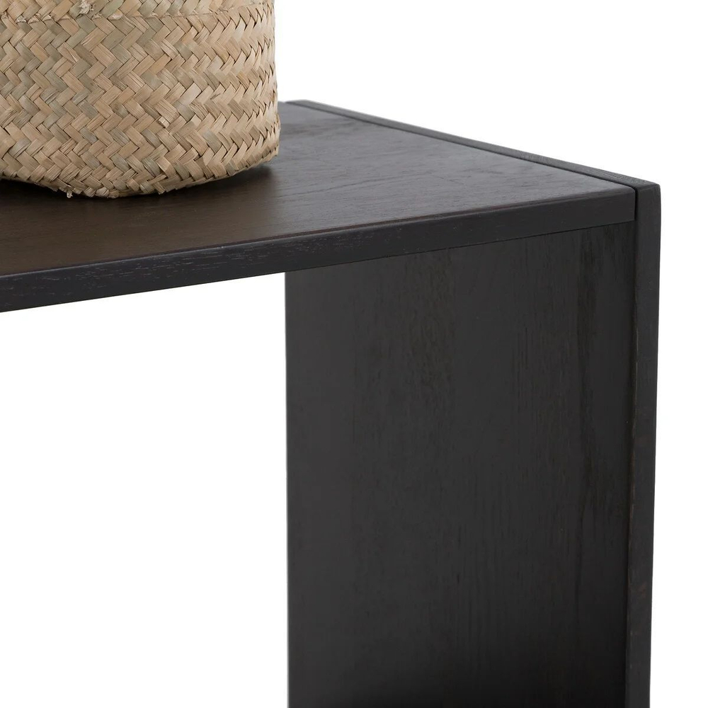 Полка настенная,70х28х35, Эдгар, полка настольная и напольная, для ванной и спальни, стеллаж модульный, черный дуб, La Redoute