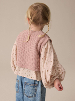 Жилет вязаный и блуза в комплекте для девочки Next E25-150, Розовый
