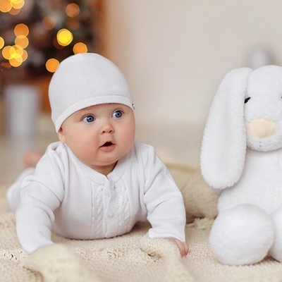 Комбинезон с косами из хлопка (Белый)