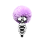 Анальная пробка Metal Anal Fluffly Twist Plug L Purple 70398AL