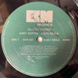 Винтажная виниловая пластинка LP Gary Burton, Chick Corea Crystal Silence (Canada 1977) ECM Records