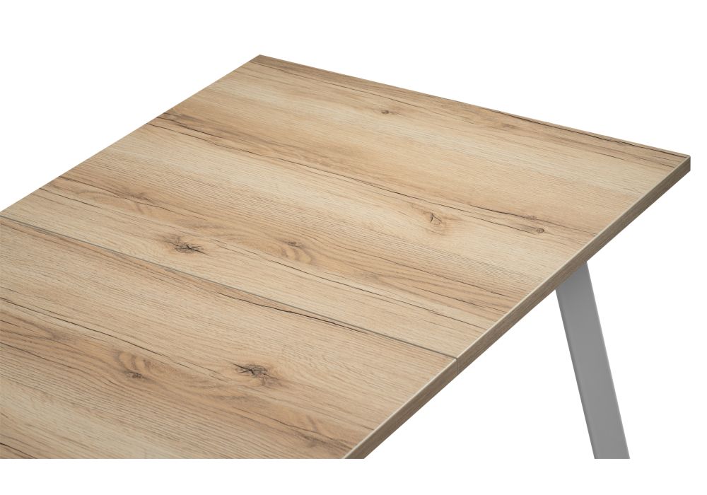 Стол раскладной Колон Лофт 120(160)х75х75 25 мм дуб делано светлый / матовый белый