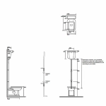 Унитаз напольный Kerasan Waldorf 4116 с высоким бачком 4180 Белый/золото