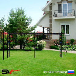 Уличная шведская стенка Sv Sport рукоход х 2 с комплектом турник прямой У50622 (Турник/Канат/кольца/лестница)