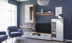 Гостиная 5 "Асти" (дуб бунратти/камень светлый), ЛДСП/МДФ, ДСВ Мебель