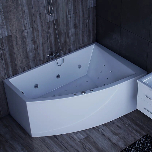 Акриловая ванна Aquatek (Акватек) Оракул 180x125 R, с каркасом, с фронтальной панелью, со сливом-переливом