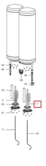 Нагревательный элемент (ТЭН) для водонагревателя Ariston (Аристон) 1500W - 65152175