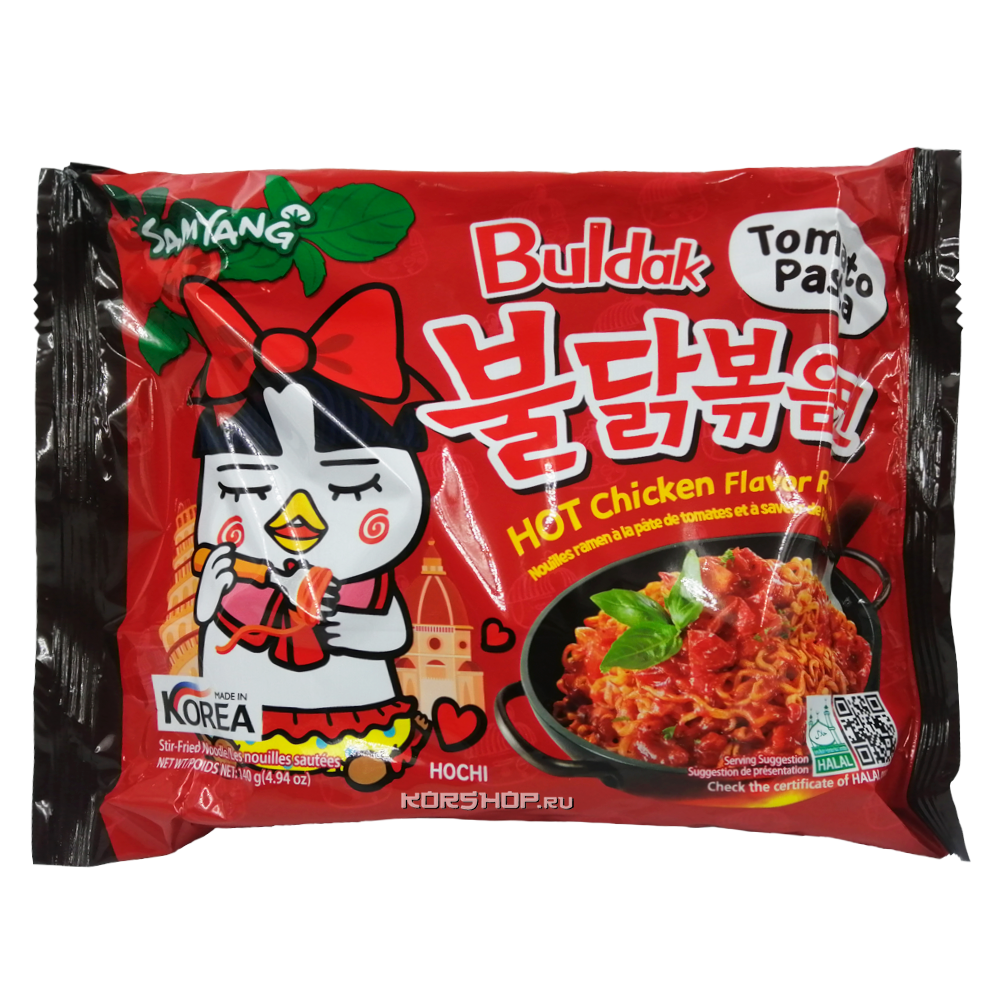 Лапша &quot;Hot Chicken Ramen flavor&quot; со вкусом курицы в томатной пасте 140гр., Южная Корея