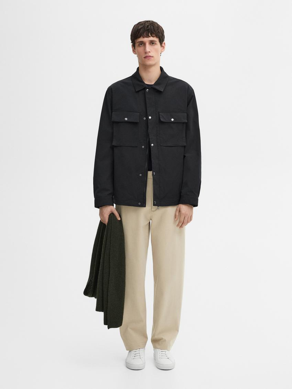 Massimo Dutti Куртка с карманами, темно-синий