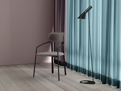 Стул Ror, Round, велюр, черный/серый