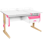 Растущая парта Дэми СУТ 25 с задними полками СУТ.15.210 и навесной тумбой (1200×880 мм)