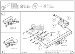 Оцинкованный фаркоп на Volkswagen T4: Transporter/Caravelle/Multivan 1990-2003, включая 4WD (без электрики), Galia V027A