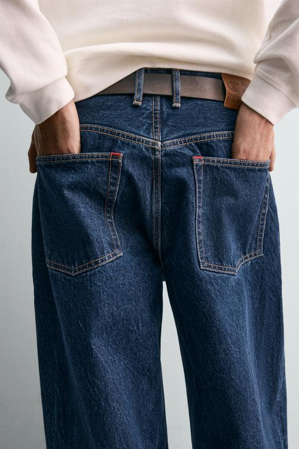 ZARA X CHAMPION ® ДЖИНСЫ BAGGY FIT, СИНИЙ