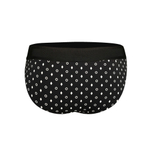 Черные хлопковые брифы с принтом и брендированной резинкой (Размер: XL) (Цвет: черный)