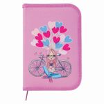 Пенал BRAUBERG, 1 отделение, 2 откидные планки, ткань, 20х14 см, "Glam Girl", 229287