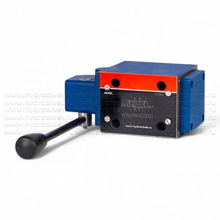 4WMM10G10 - Гидрораспределитель Ду 10 с ручным управлением, схема G (64), возврат - пружинный