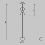 Торшер Maytoni Double Moon MOD478FL-L15B3K