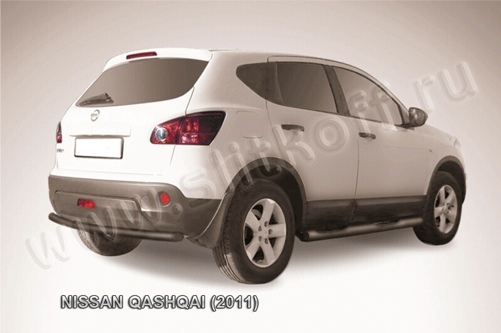 Защита заднего бампера (нержавейка) Nissan Qashqai (2010-2013) d57 (черный)