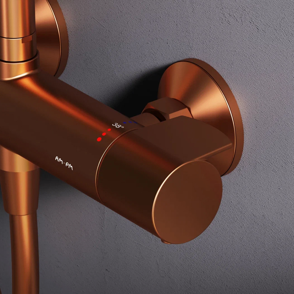 Душевая система с термостатом, розовое золото AM.PM X-Joy F0785A444