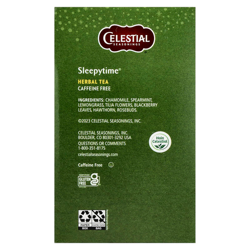 Celestial Seasonings, Sleepytime, травяной чай, без кофеина, 40 чайных пакетиков, 59 г (2,1 унции)