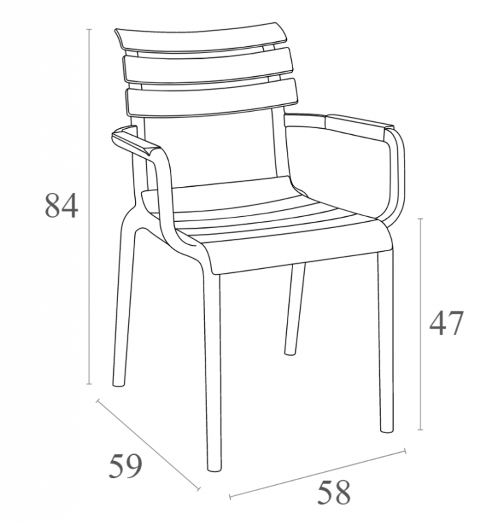Кресло пластиковое Siesta Contract Paris, оливковый