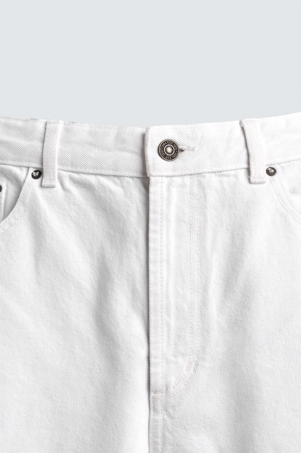 ZARA БРЮКИ BARREL FIT, БЕЛЫЙ