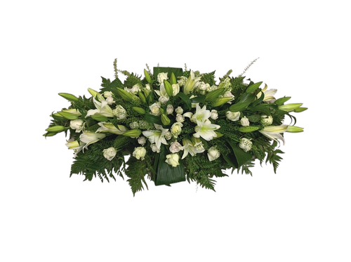 Ритуальная композиция из живых цветов на могилу/гроб ФЖ №3