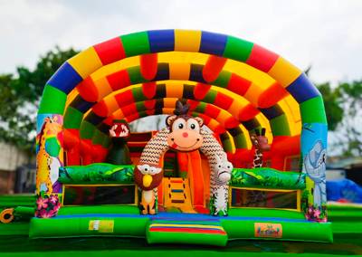 Коммерческий надувной батут с крышей «Страна Сафария 2» 10*8*6 м