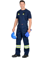 Костюм СИРИУС-ТЕРМИНАЛ куртка, п/к, темно-синий с лимонным и СОП