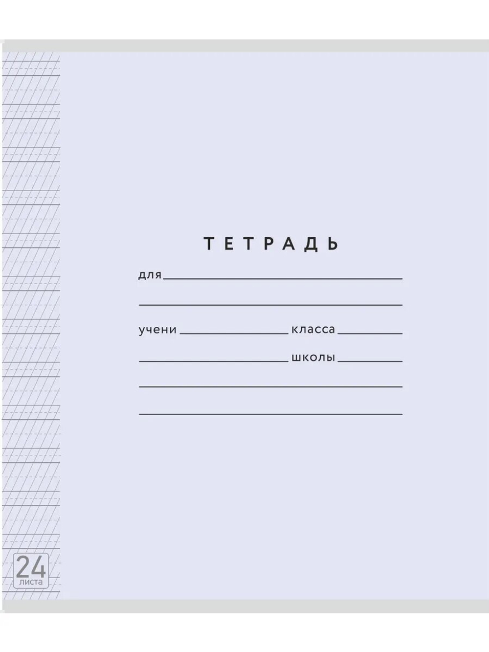 Набор тетрадей ТЕТРАДКИН, частая косая линия 5 мм, 24 л, цвет обложки - лаванда, 10 шт