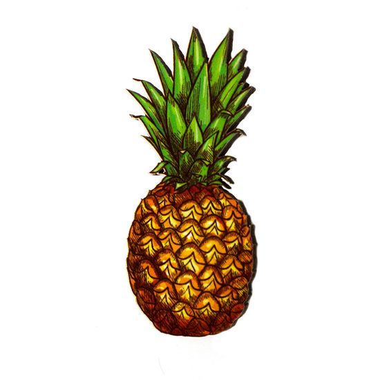 Деревянный значок. Ананас