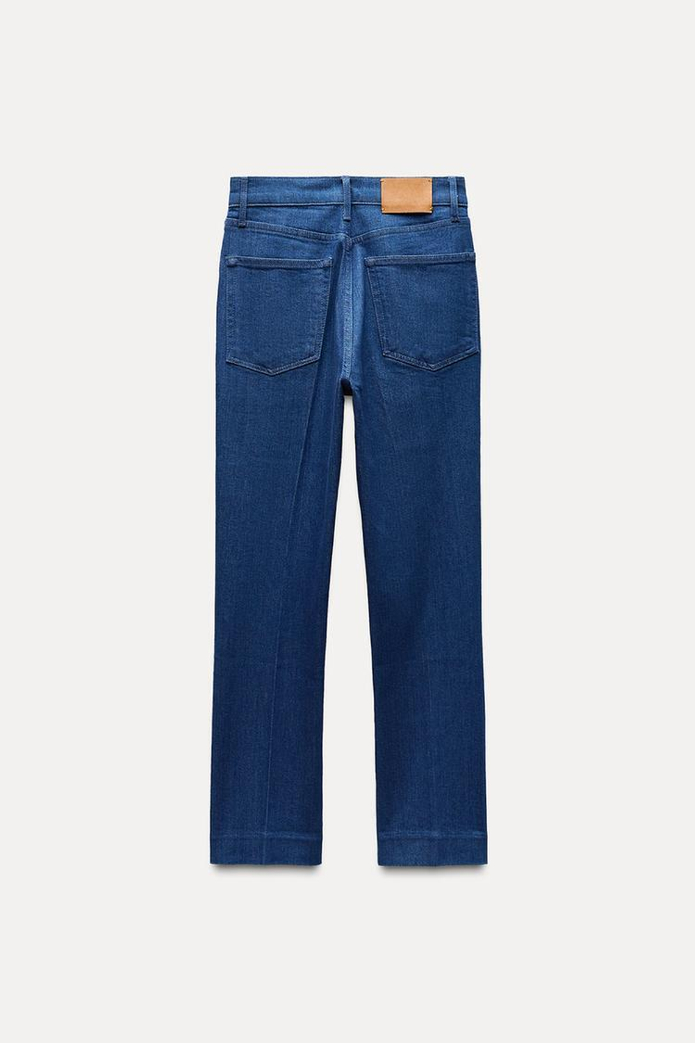 ZARA УКОРОЧЕННЫЕ ДЖИНСЫ С ВЫСОКОЙ ПОСАДКОЙ, ВЫЦВЕТШИЙ СИНИЙ