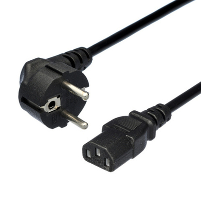 Кабель питания GoPower евровилка CEE 7/7-C14 (f) 1.2м ПВХ 0.75мм черный
