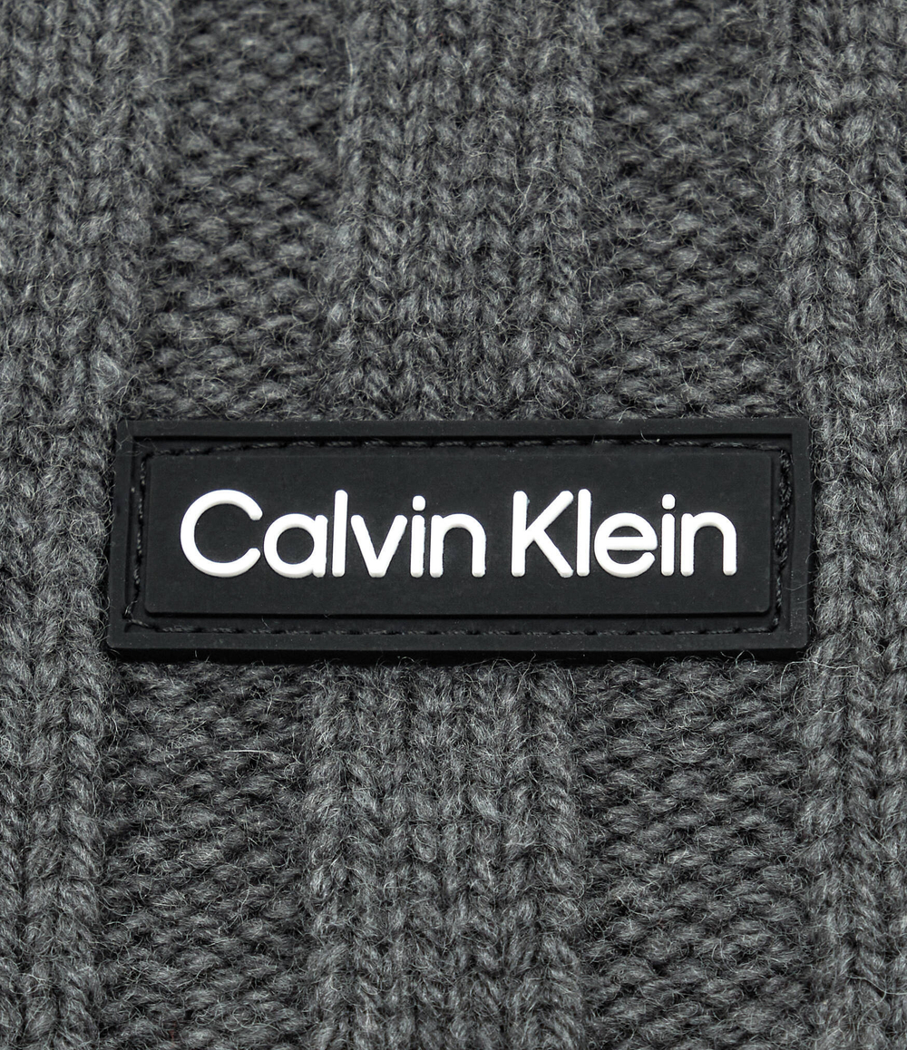 Хлопчатобумажная шапка ELEVATED RIB BEANIE Calvin Klein - графитовый(K50K510985)