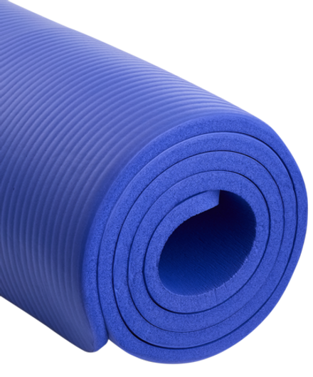 Коврик для йоги и фитнеса FM-301, NBR, 183x61x1,2 см, темно-синий