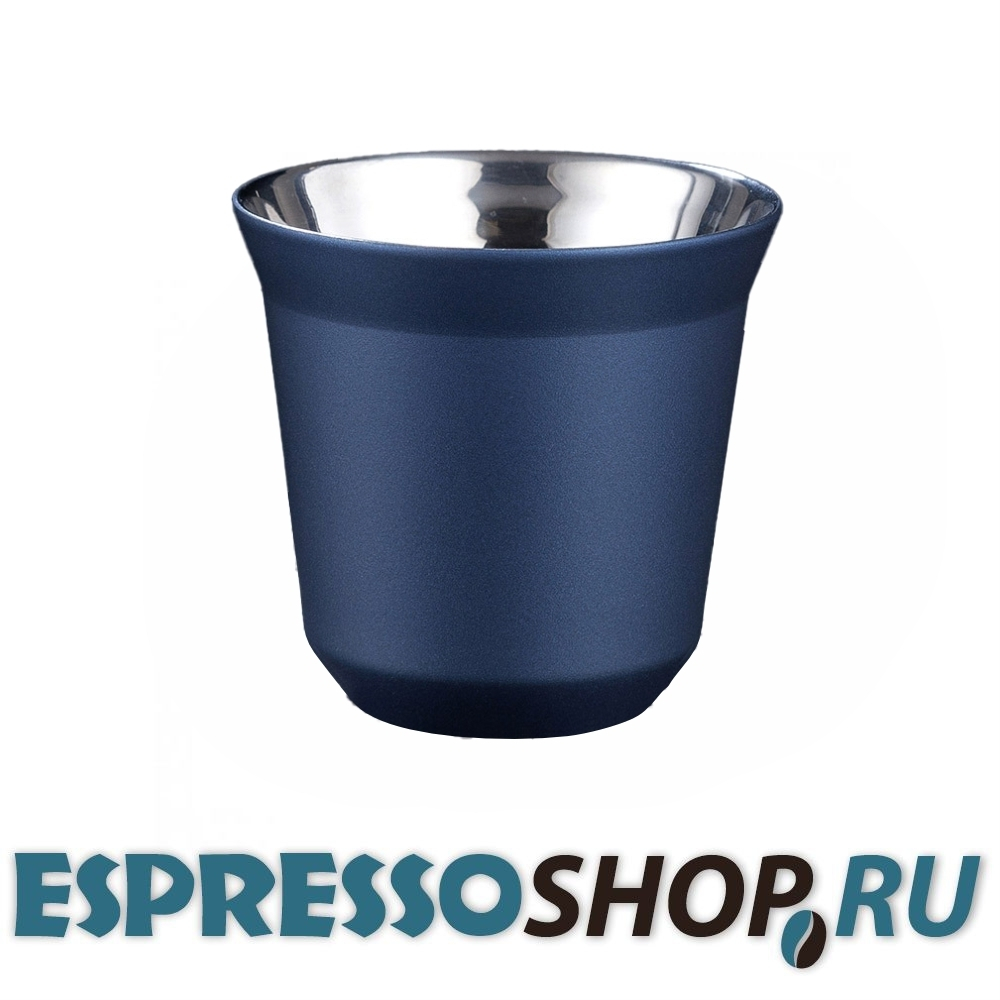 Кофейный бокал с двойными стенками 80 мл, синий