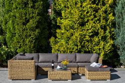 "Лунго" трансформирующаяся лаунж-зона из искусственного ротанга (гиацинт), цвет соломенный