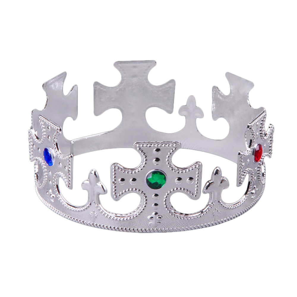 Корона пластиковая, Монарх, Серебро