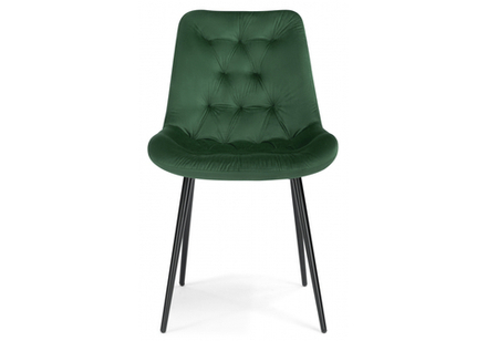 Стул на металлокаркасе Woodville Гояр изумрудный, черный глянец, ножки черные