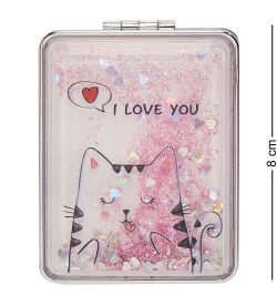 WW-116 Зеркало прямоугольное с плавающими блестками «Веселые зверята» в асс.