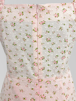 Платье AiZmode 25 короткое в цветочек с рукавом-фонариком