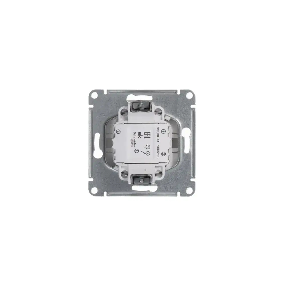 GLOSSA 1-клавишный ПЕРЕКЛЮЧАТЕЛЬ, сх.6, 10АХ, механизм, БЕЛЫЙ