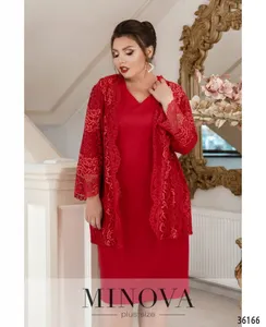 Платье 389-1-красный Minova