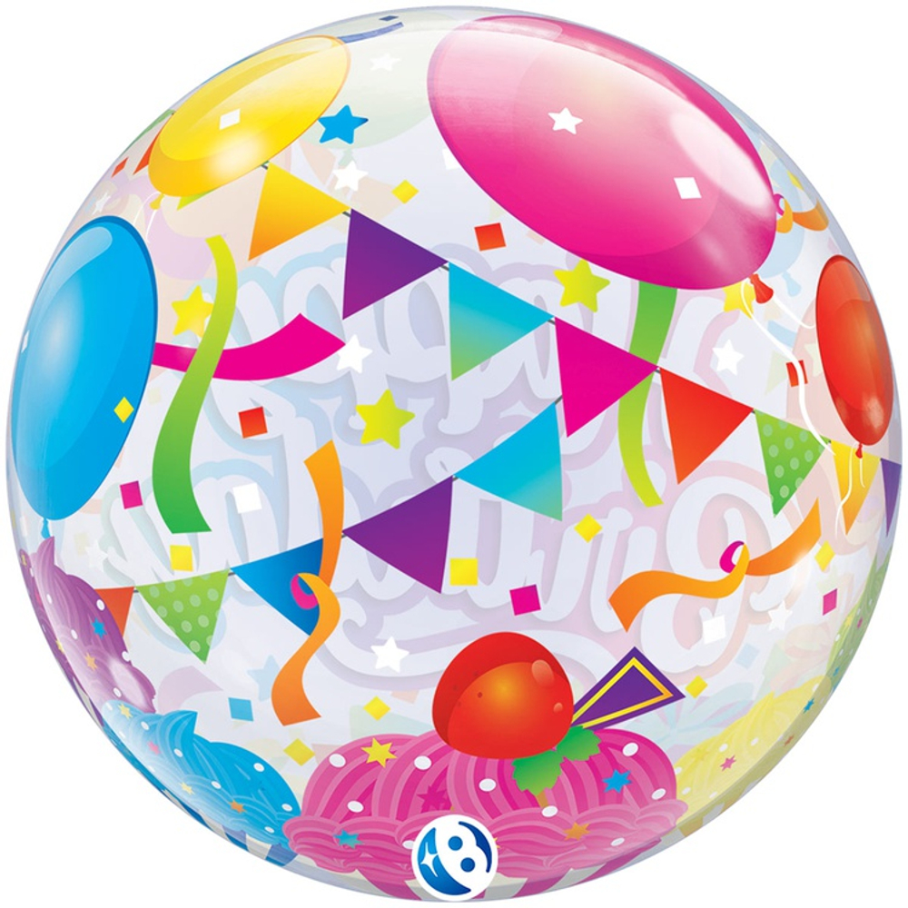 Баблс - сфера 3Д "Яркие шарики на День Рождения"