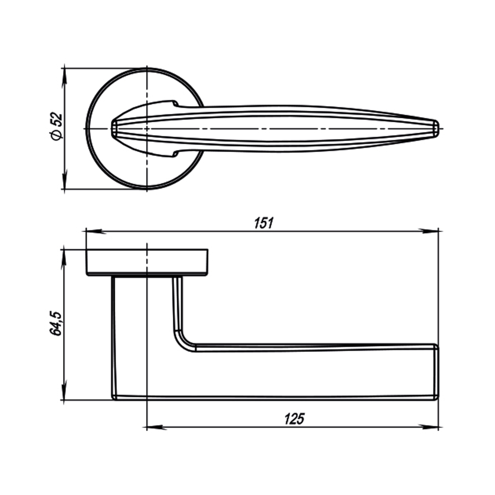 Ручка раздельная R.URB52.SQUID (SQUID URB9) GOLD-24 золото 24К