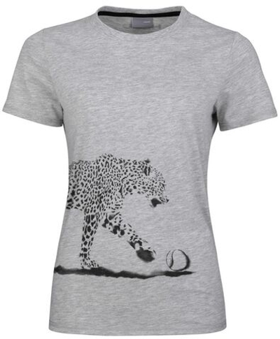 Женская теннисная футболка Head Leopard T-Shirt W - grey melange