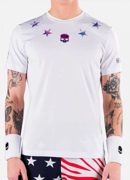 Мужская теннисная футболка Hydrogen Star Tech Tee Man - white/blue