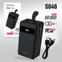 Портативный аккумулятор DEESPI JS05 60000 mAh 22.5W+ PD 20W (черный)