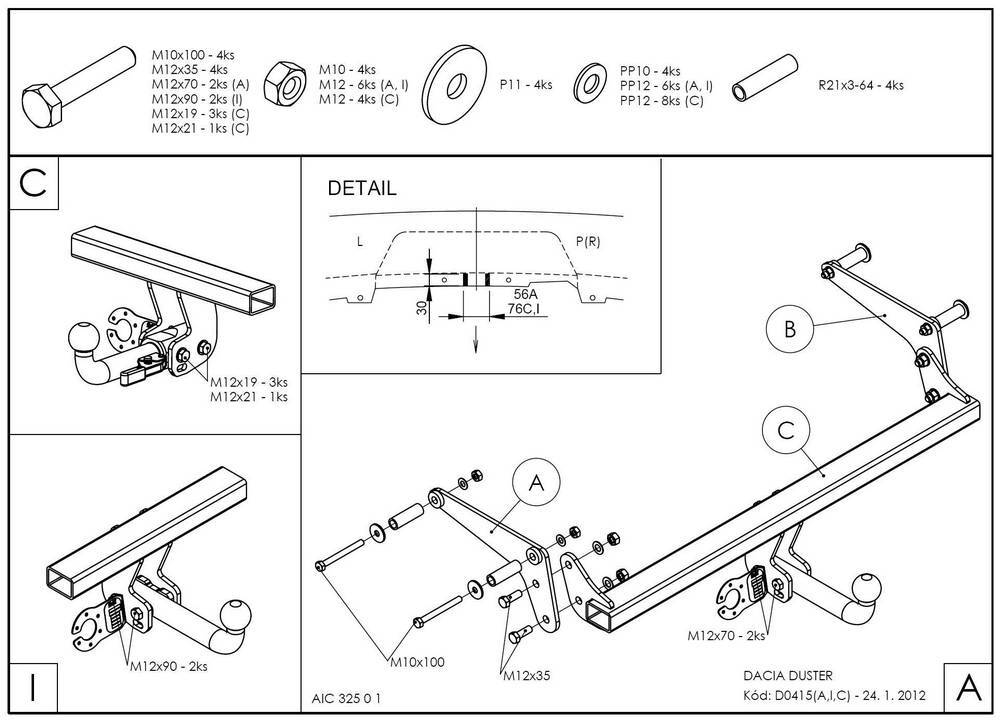 Фаркоп оцинкованный Galia D041C для Renault Duster 2010-2015, 2015-2019 2WD/4WD, Nissan Terrano 2014-(паспорт и сертификат в комплекте)(без электрики)